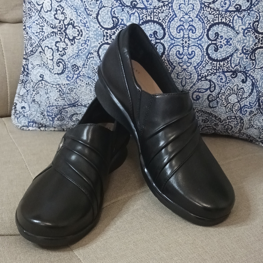 Clarks Hope Roxanne loafers black leather NWOT - Picture 5 of 8